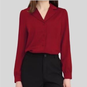 WILFRED FREE Red Button Front Blouse size Small